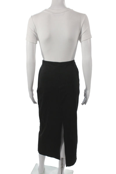 Everlane Womens Maxi Skirt Black Cotton Solid Zip Classic Size S