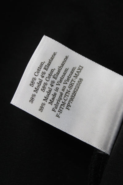 Everlane Womens Maxi Skirt Black Cotton Solid Zip Classic Size S
