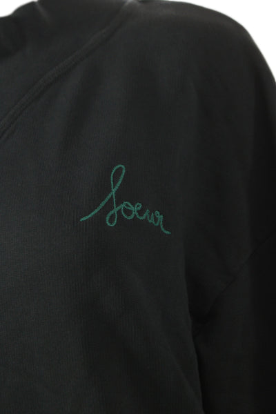 Soeur Womens Pullover Mock Neck Cotton Green Long Sleeve Classic Size 38