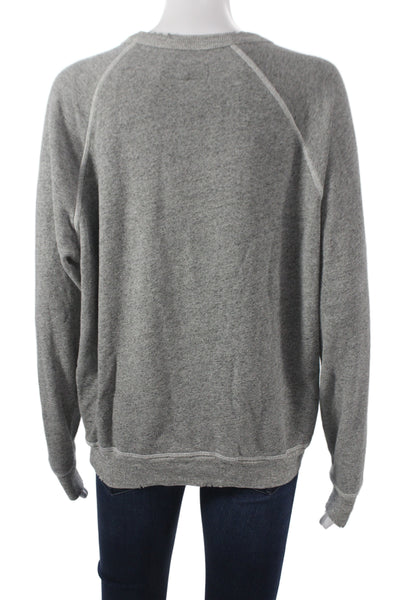 The Great Womens Pullover Gray Cotton Crew Neck Long Sleeve Tiger Size 1