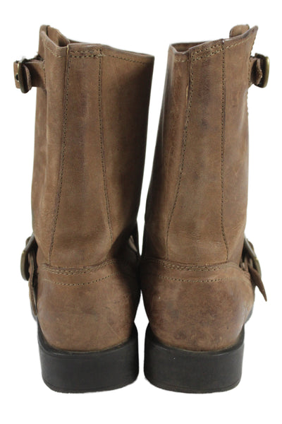 Frye Boys Leather Mid-Calf Boots Brown Size 3