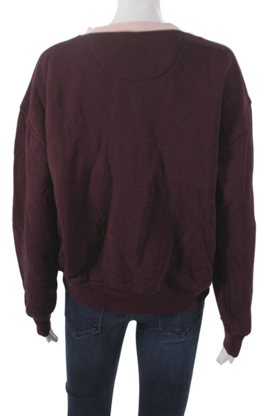 J Crew Women Purple Cotton Crewneck Pullover Sweatshirt Long Sleeve Size S