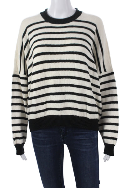 The Great Women Sweater Ivory Striped Long Sleeve Size 1