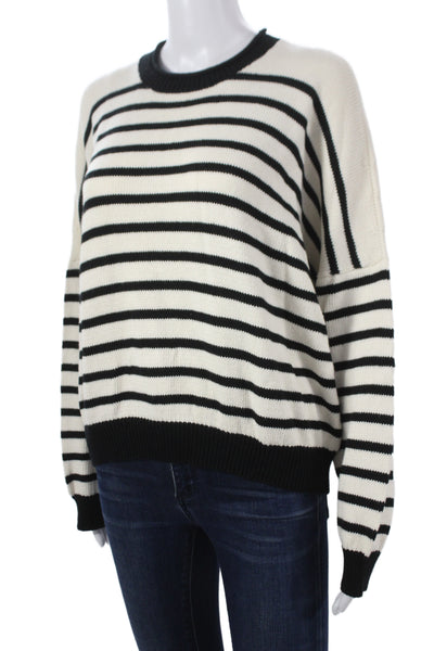 The Great Women Sweater Ivory Striped Long Sleeve Size 1
