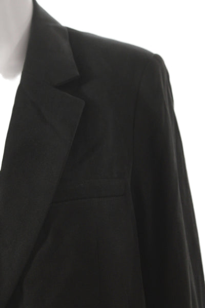 Everlane Womens Black Blazer Buttoned Long Sleeve Tencel Cotton Size 4