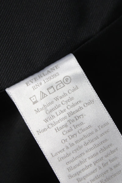 Everlane Womens Black Blazer Buttoned Long Sleeve Tencel Cotton Size 4