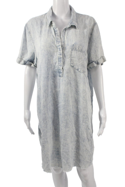 Rails Women Shirt Dress Blue Short Sleeve Lyocell Western Size XL