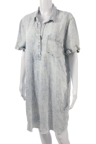 Rails Women Shirt Dress Blue Short Sleeve Lyocell Western Size XL