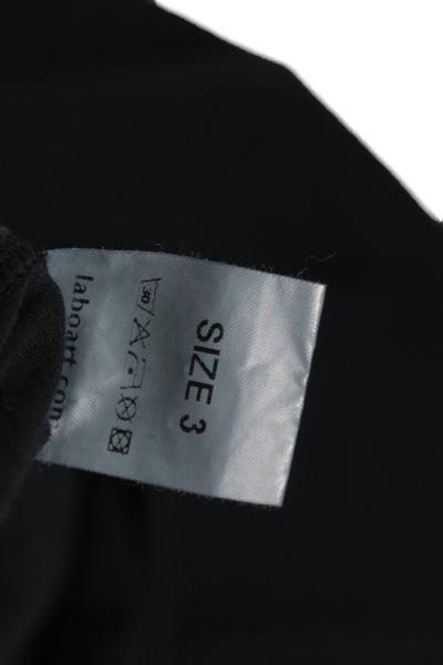 Labo.Art Womens Black Boat Neck Long Sleeve Basic T-Shirt Cotton Size 3