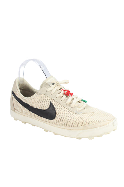 Nike Womens Knitted Canvas Embellished Low Top Sneakers Shoes Beige Size 8.5