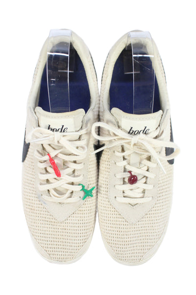 Nike Womens Knitted Canvas Embellished Low Top Sneakers Shoes Beige Size 8.5