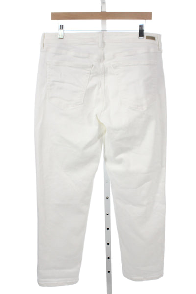 Liverpool Los Angeles Womens Straight Jeans White Cotton Blend Size 14