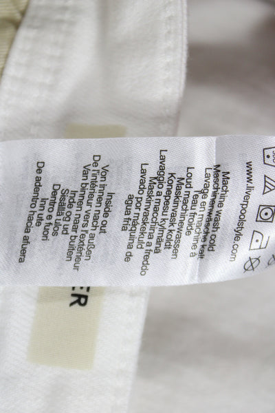Liverpool Los Angeles Womens Straight Jeans White Cotton Blend Size 14