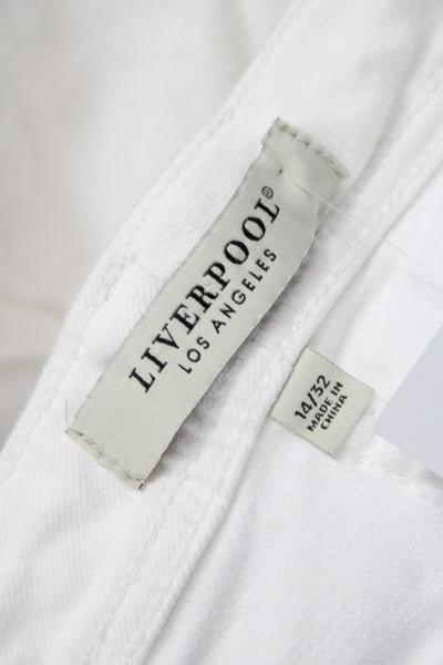 Liverpool Los Angeles Womens Straight Jeans White Cotton Blend Size 14