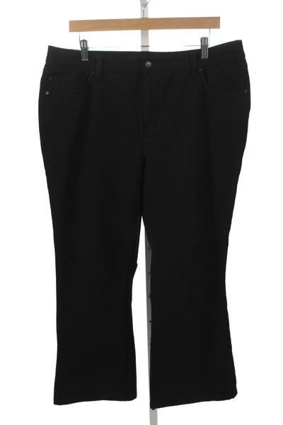 Liverpool Los Angeles Women Cropped Pants Black Cotton Size 14