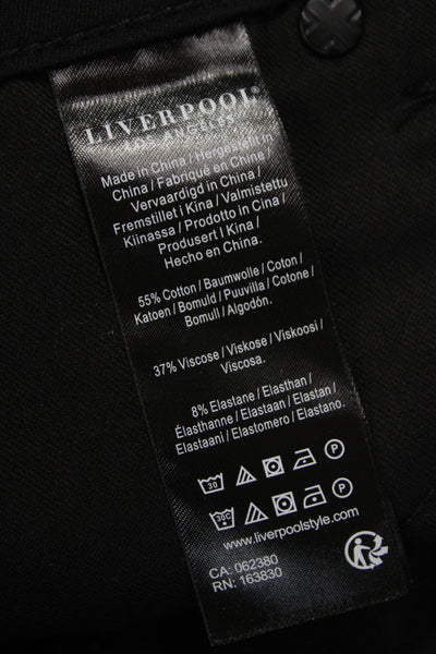 Liverpool Los Angeles Women Cropped Pants Black Cotton Size 14