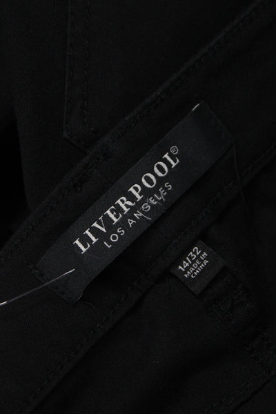 Liverpool Los Angeles Women Cropped Pants Black Cotton Size 14