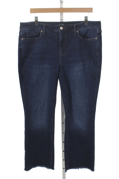 NYDJ Womens Cropped Blue Mid Rise Cotton Blend Jeans Size 14