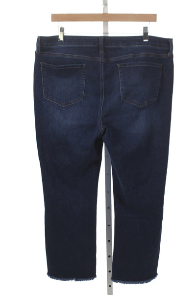 NYDJ Womens Cropped Blue Mid Rise Cotton Blend Jeans Size 14