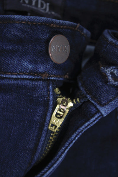 NYDJ Womens Cropped Blue Mid Rise Cotton Blend Jeans Size 14