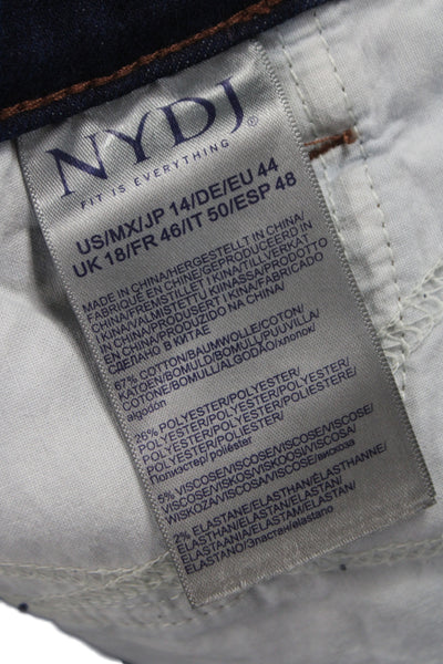 NYDJ Womens Cropped Blue Mid Rise Cotton Blend Jeans Size 14