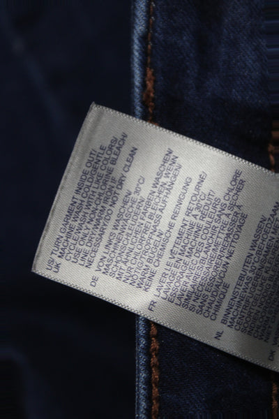 NYDJ Womens Cropped Blue Mid Rise Cotton Blend Jeans Size 14