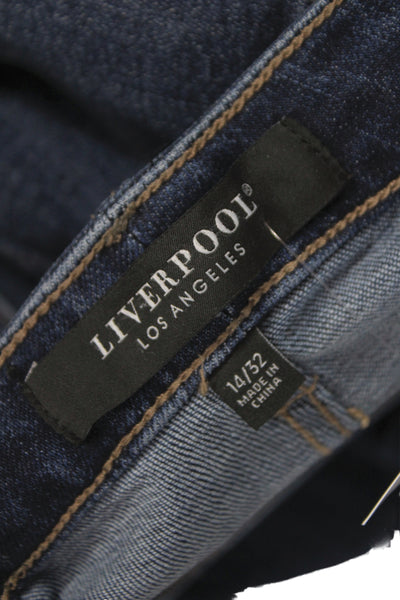 Liverpool Los Angeles Women Wide Leg Mid Rise Blue Jeans Size 14