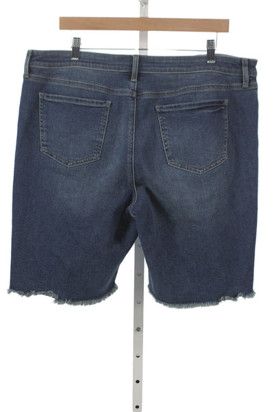 NYDJ Womens Bermuda Shorts Blue Cotton Blend Solid Size 14