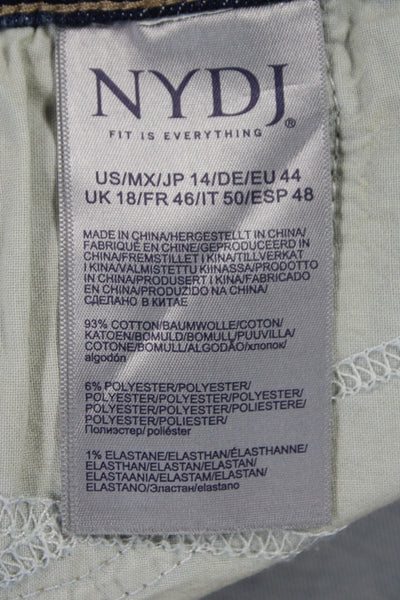 NYDJ Womens Bermuda Shorts Blue Cotton Blend Solid Size 14