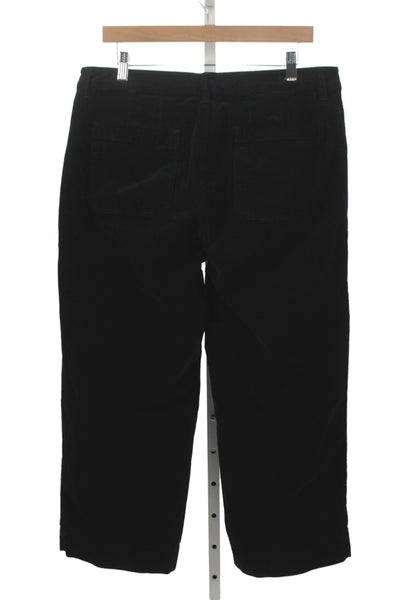 Liverpool Los Angeles Womens Cropped Black Pants Button Cotton Stretch Size 14