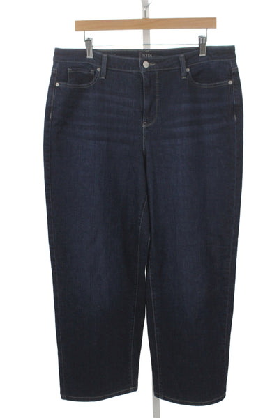NYDJ Womens Straight Jeans Blue Mid-Rise Inseam 26 Cotton Blend Size 12