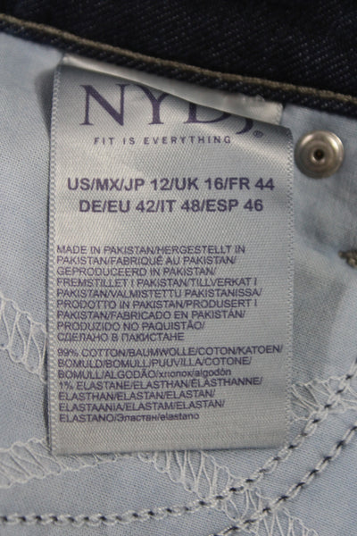 NYDJ Womens Straight Jeans Blue Mid-Rise Inseam 26 Cotton Blend Size 12