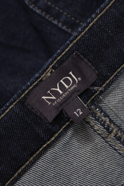 NYDJ Womens Straight Jeans Blue Mid-Rise Inseam 26 Cotton Blend Size 12