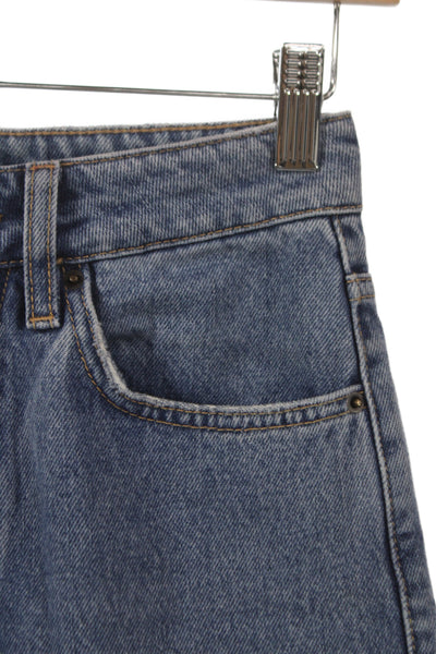 Ksubi Womens Straight Jeans High Rise Blue Button 100% Cotton Size 23