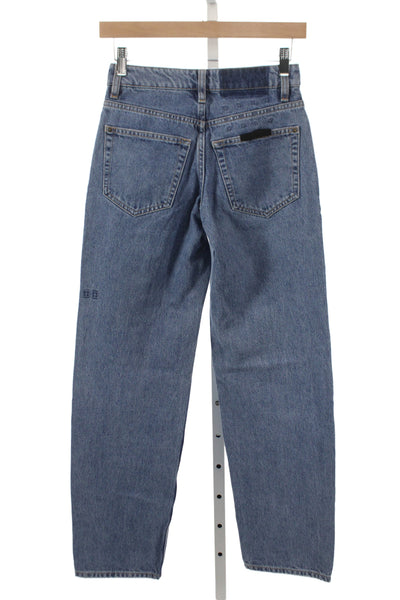 Ksubi Womens Straight Jeans High Rise Blue Button 100% Cotton Size 23