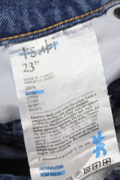 Ksubi Womens Straight Jeans High Rise Blue Button 100% Cotton Size 23