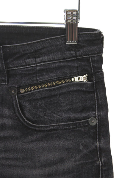 R13 Japanese Fabric Womens Boyfriend Jeans Black High Rise Size 26