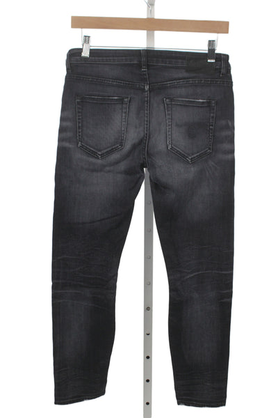 R13 Japanese Fabric Womens Boyfriend Jeans Black High Rise Size 26