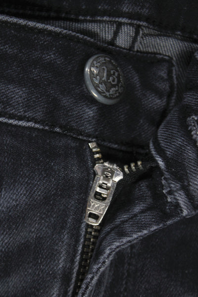 R13 Japanese Fabric Womens Boyfriend Jeans Black High Rise Size 26