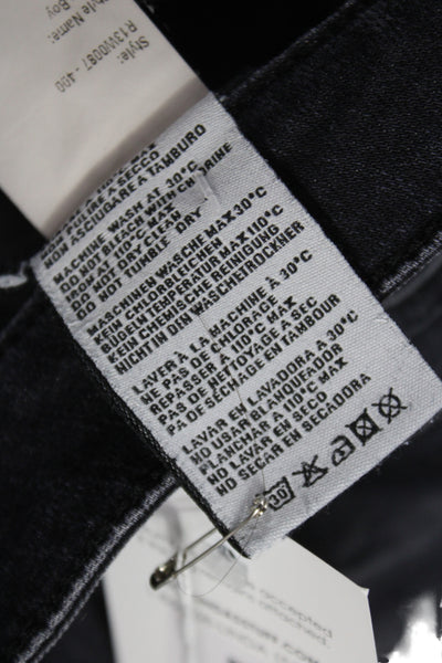 R13 Japanese Fabric Womens Boyfriend Jeans Black High Rise Size 26