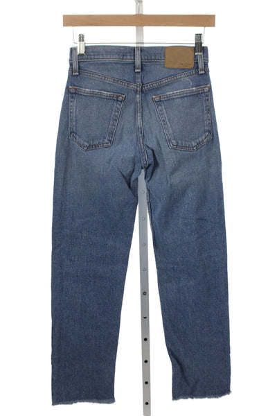 Rag & Bone Womens Straight High Rise Jeans Blue Button Cotton Size 23