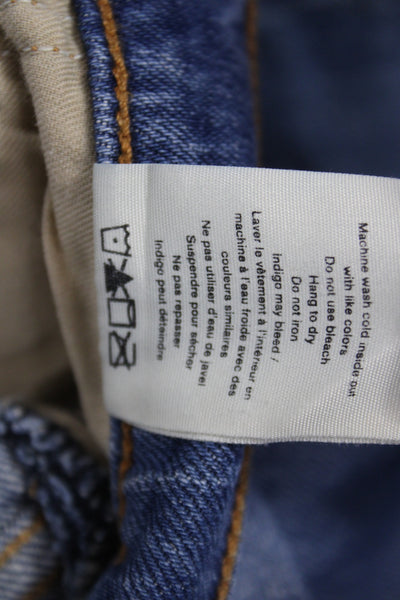 Rag & Bone Womens Straight High Rise Jeans Blue Button Cotton Size 23