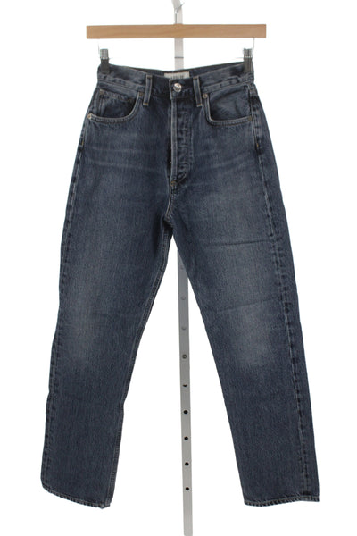 Agolde Womens Blue High Rise Straight Jeans Button Fly Size 23
