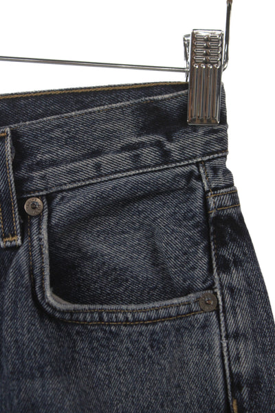 Agolde Womens Blue High Rise Straight Jeans Button Fly Size 23