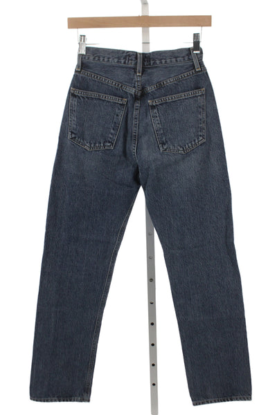 Agolde Womens Blue High Rise Straight Jeans Button Fly Size 23