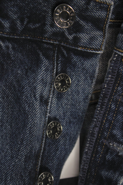 Agolde Womens Blue High Rise Straight Jeans Button Fly Size 23