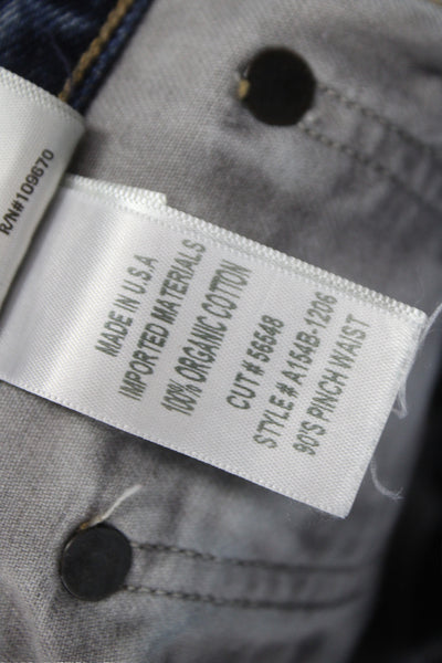 Agolde Womens Blue High Rise Straight Jeans Button Fly Size 23