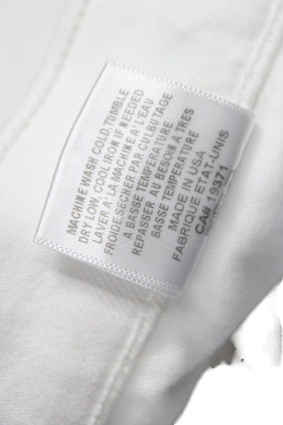Re/Done Womens Straight Jeans White High Rise Cotton Blend Size 26