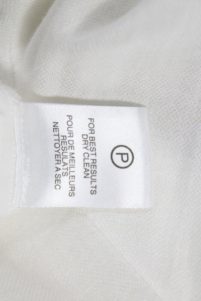 Halston Women Tunic Button Up Cotton Collared Long Sleeve White Size 2