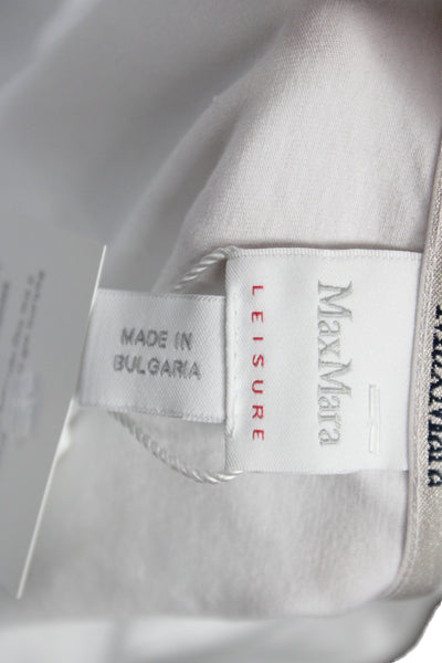 Max Mara Women Basic Cotton Scoop Neck Sleeveless Tank White Size S